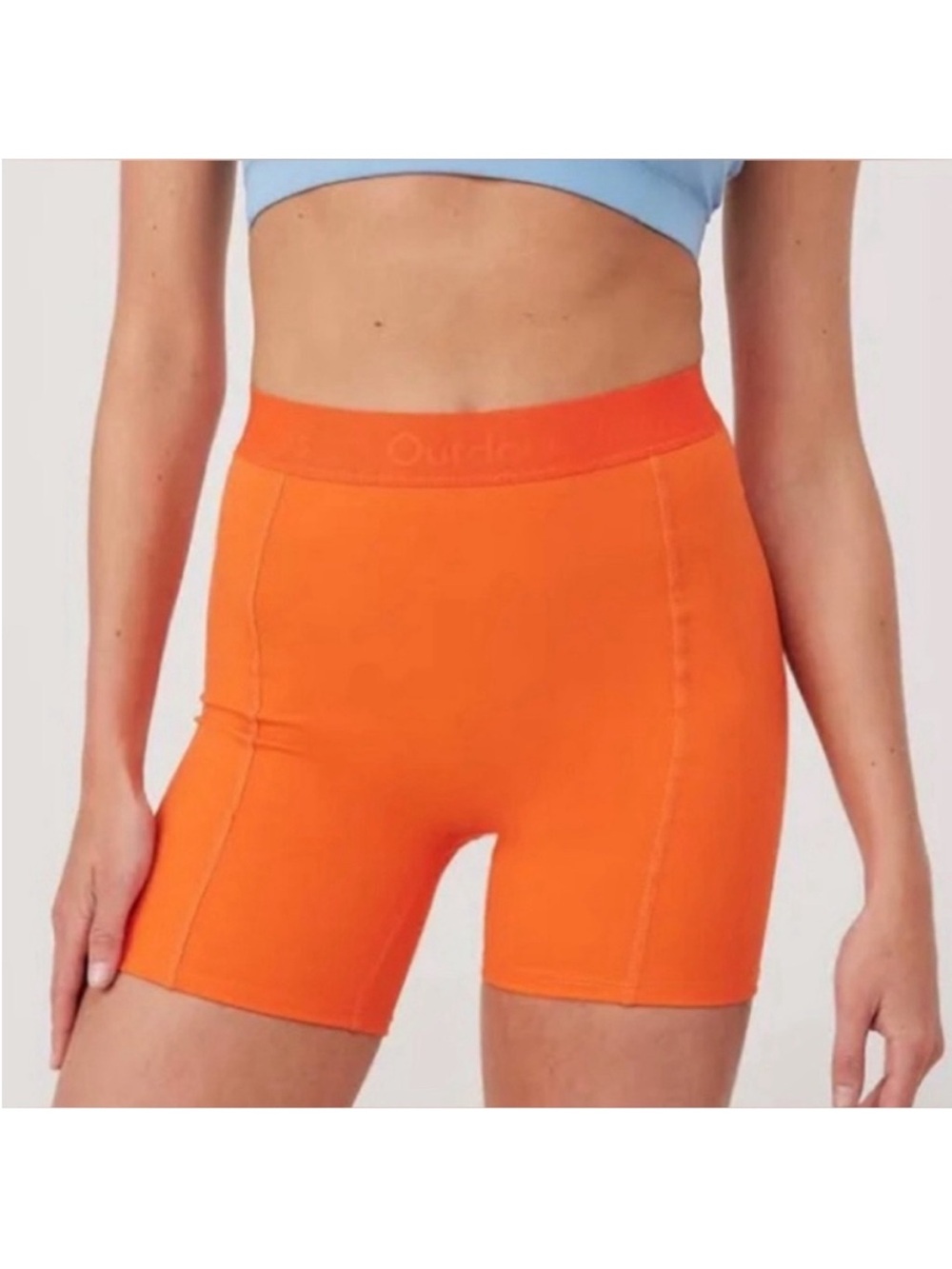NEW! Outdoor Voices XXS Sundance SuperForm 5” Bright Orange Bike Yoga Shorts